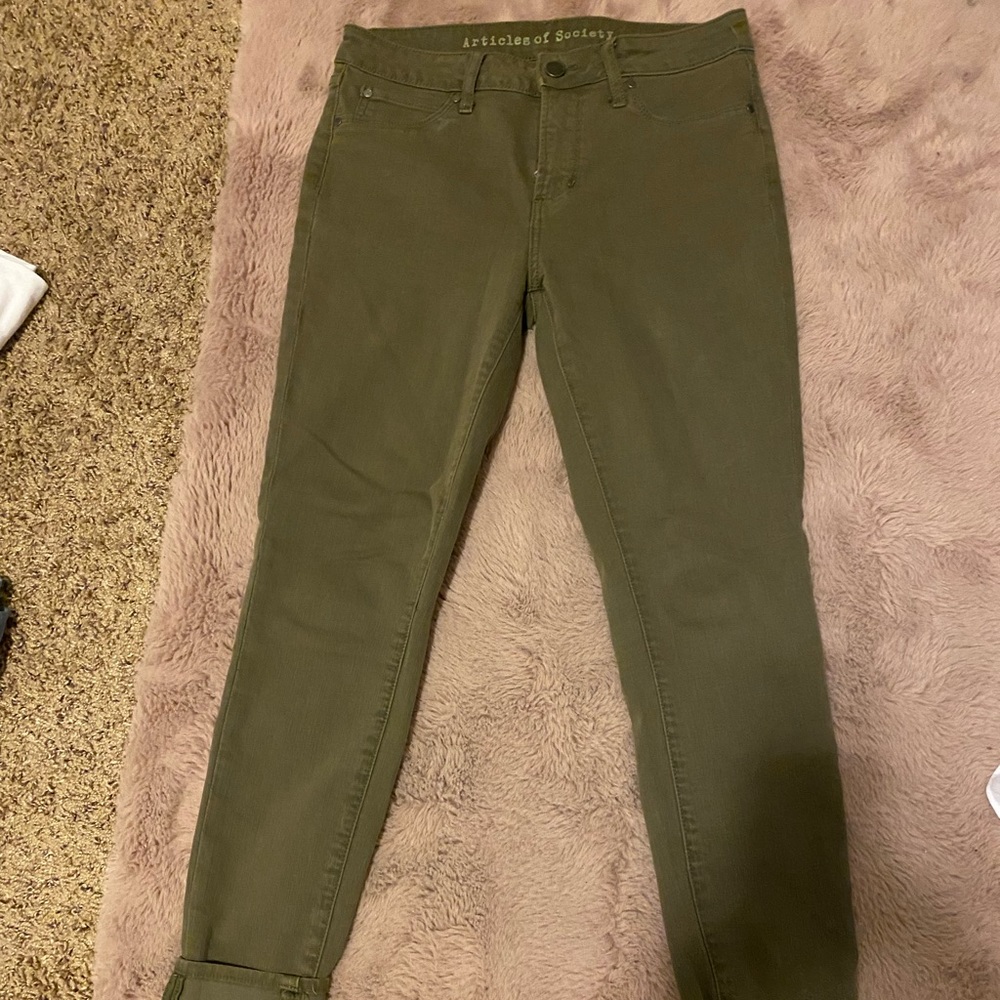 Articles of society olive green jeans size 4 or 27